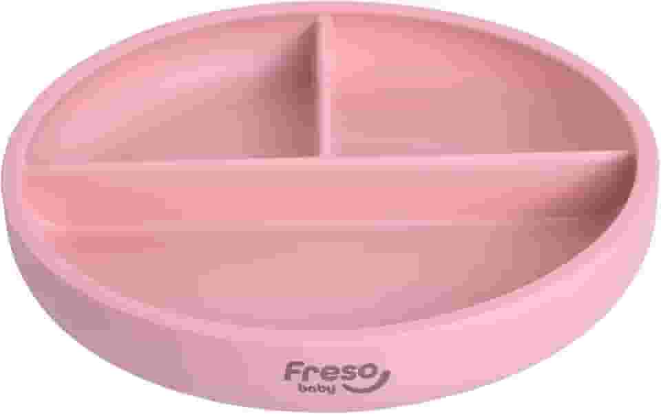Freso Baby Prato Alimentação Bebê Introdução Alimentar Blw Bliss Silicone Atóxico Livre De Bpa Antibacteriano Com Ventosa E Divisória Cor Rosa