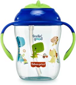 Copo de Treinamento com Canudo First Moments Blueberry Smoothie 270 ml Azul Fisher Price - BB1016