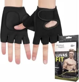 Luva Musculação Treino Ajustável Unissex - Par (Preto)