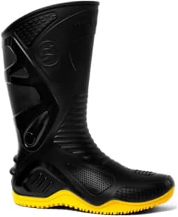Bota Motociclista Impermeável Cano Longo Pvc Motosafe Bracol Tamanho:39;Cor:Amarelo