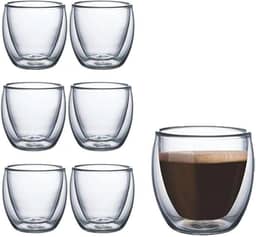 Conjunto Copos Para Café Parede Dupla Sem Alça 80ml borossilicato dupla camada (6)