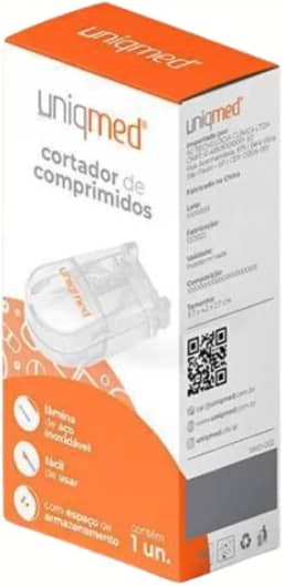 Cortador Comprimidos Lâmina Em Inox E Porta Remédio Uniqmed