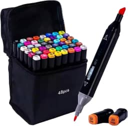 Canetas Coloridas Canetinhas Marcador TOUCH Kit Profissional Premium Desenho Conjunto 24,36,48,60,80,120 Cores Canetinha Colorida Ponta Dupla Permanente Colorir Escolar Artistico Duas Pontas (24)