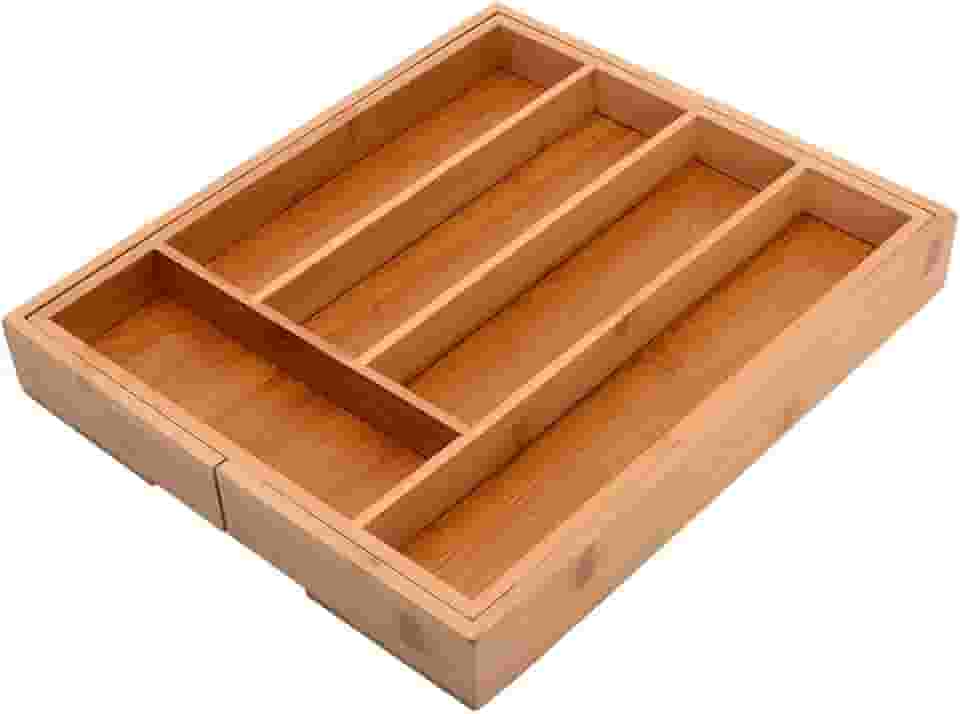 Mimo Style, Porta Talher Gaveta Extensivel de Cozinha EcoKitchen, Bambu, 42cm