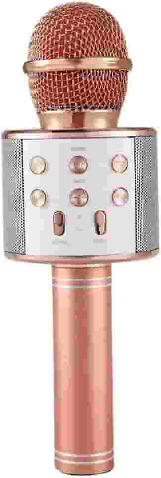 Microfone Profissional Bluetooth Sem Fio Handheld Karaoke Ktv Usb Jogador Alto-falante Rosê