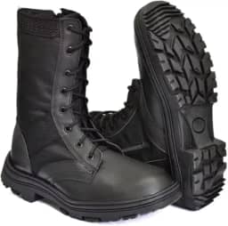 Bota Coturno Militar Masculino Cano Alto Couro Tática Combate Adventure Antiderrapante Segurança