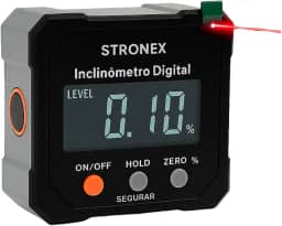 Inclinômetro Digital com Laser Duplo, Display LCD, Magnético, Medidor de Ângulos e Níveis, Portátil, para Construção Civil e Marcenaria