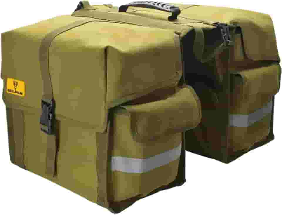 Bolsa Alforge Bike Lona Verde Impermeável 30L Cicloturismo