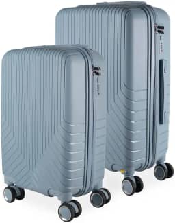 Cj Malas Polipropileno 2 Peças P e M com Rodas 360 França - AeroMalas (Azul Claro)