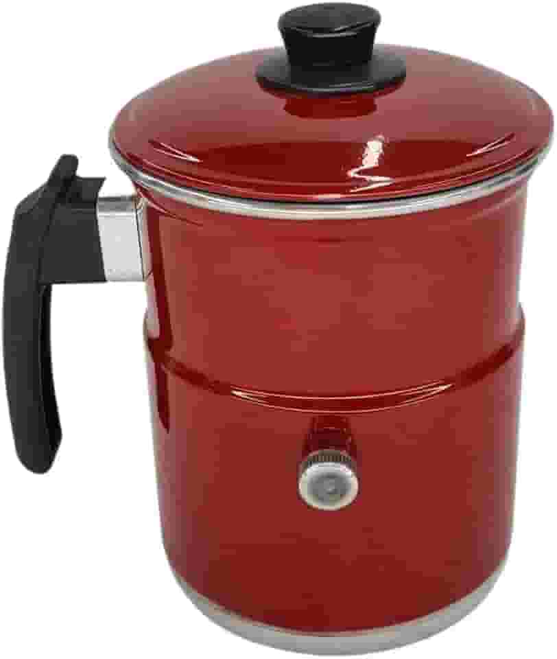 Leiteira, Fervedor de Leite com Apito 1,0L na cor vermelha.