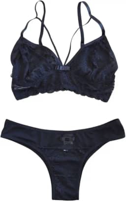 Conjunto Tirinhas Sutiã Sem Bojo Sem Aro Com Tule Renda E Strappy Bra