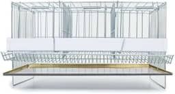 Gaiola para Codorna Poedeira Japonesa Pequena Aves com Divisória Coxo Comedouro E Bebedouro