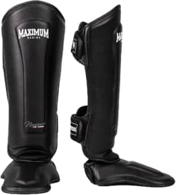 Caneleira de Muay Thai Kickboxing Maximum Classic Black (Par)