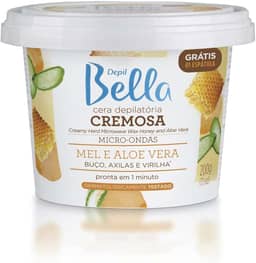 Cera Depilatória Cremosa Micr-ondas Mel e Aloe Vera Depil Bella 200g