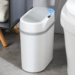 Lixeira Automática 12L com Sensor Inteligente de Aproximação – Abertura e Fechamento Automáticos para Cozinha, Banheiro e Escritório (12L-branco)