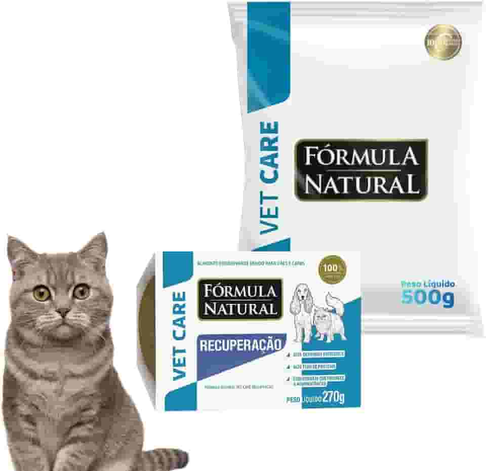 Ração Fórmula Natural Vet Care Tratamento Renal 500g + Patê Úmido Recuperação Para Gatos 270g