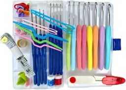 kit de Crochê Completo Para Iniciantes Lanmax 16 Agulhas de Crochê de Malha Coloridas e Acessórios Ferramenta Indispensável Para Quem Busca Precisão, Durabilidade E Conforto