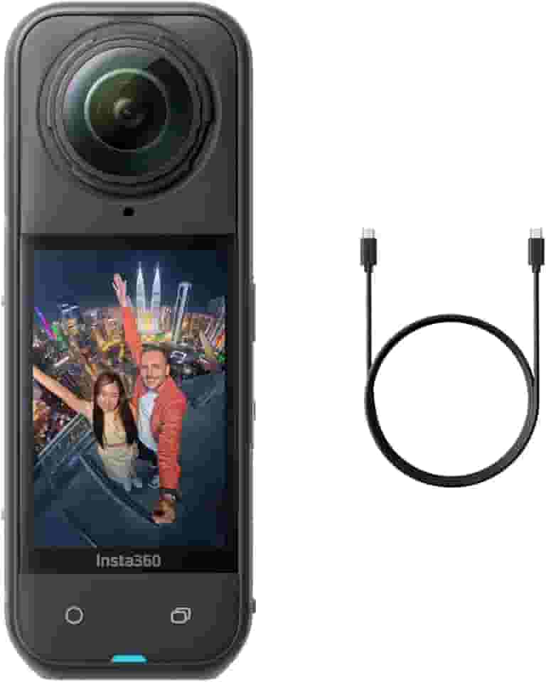 Insta360 X5 – Câmera de ação 8K 360° à prova d'água, com pouca luz, efeito de bastão de selfie invisível, lente robusta e substituível, bateria de 3 horas, protetor de vento embutido, estabilização