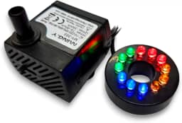 Motor Bomba Bombinha Submersa 5w 350l/h Fonte Aquário Com Luminária Luz 12 Leds