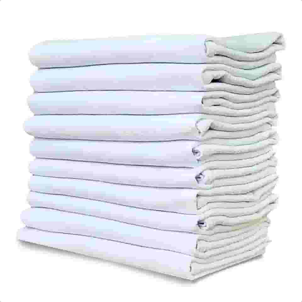 Kit 10 Panos Prato Branco Liso Pé De Galinha Limpeza Multiuso PP24