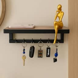 Porta Chaves Strassis Design SD-3506 Metal e MDF Cor: Preto