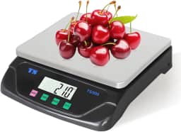 LAIJIANG Grande balança digital de cozinha de 30 kg/66 lb, balança comercial de alimentos com precisão de 1 g, aço inoxidável 304, visor LCD, plug-in e alimentado por bateria para cozinhar, assar