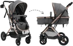 Carrinho Passeio Bebê Moisés Reversível Elysian Maxi Baby (Cinza)