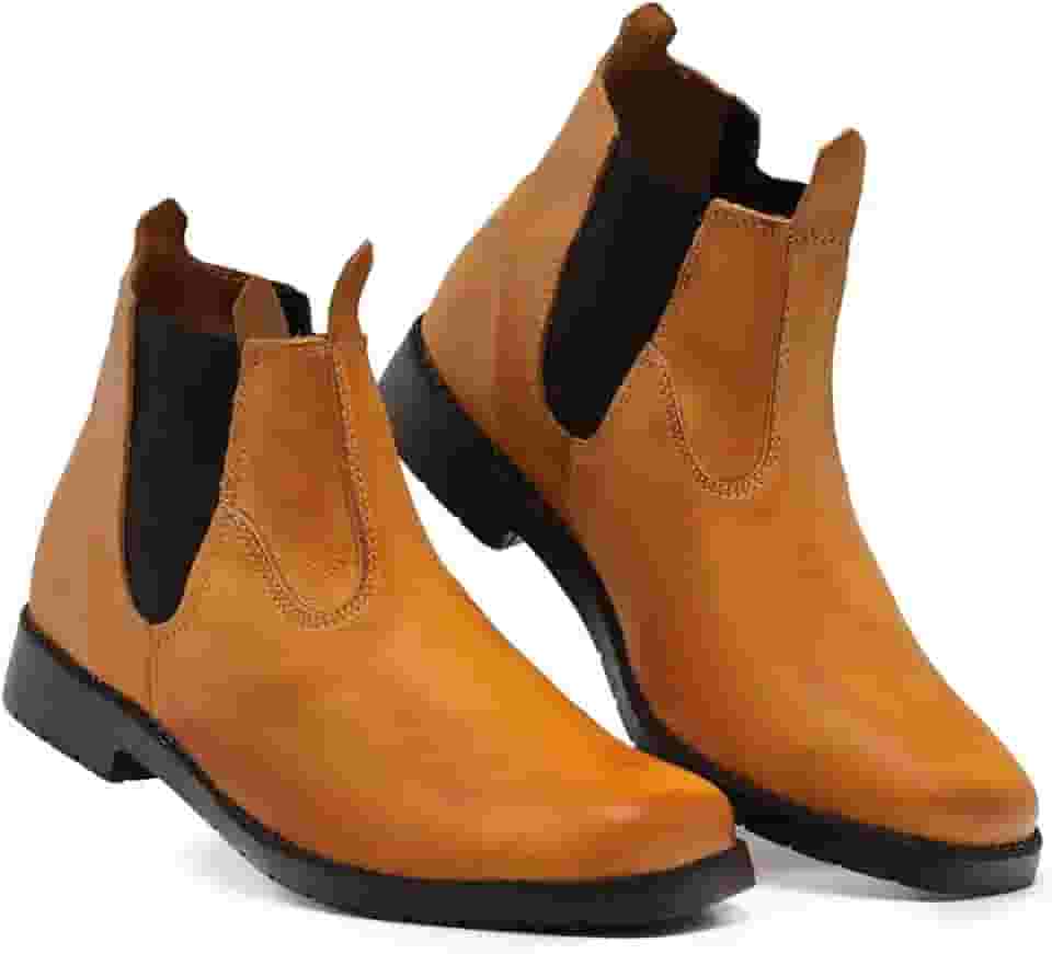 Botina Bota Masculina Couro Legitimo Solado De Pneu Resistente