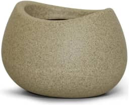 Vaso Decorativo para Plantas de Mesa Texturizado Oval 19 Areia