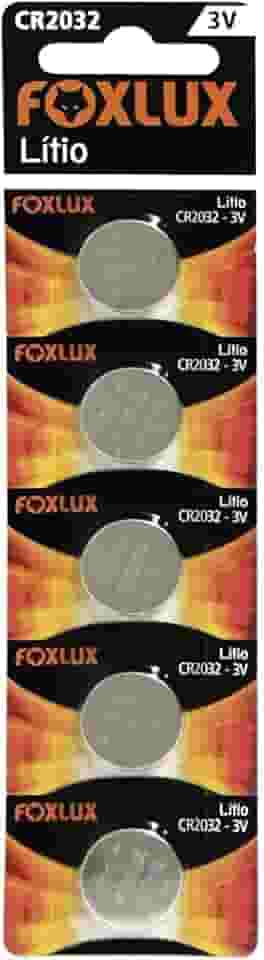 Foxlux Bateria de Lítio 3V CR2032 - Blister com 5 Unidades