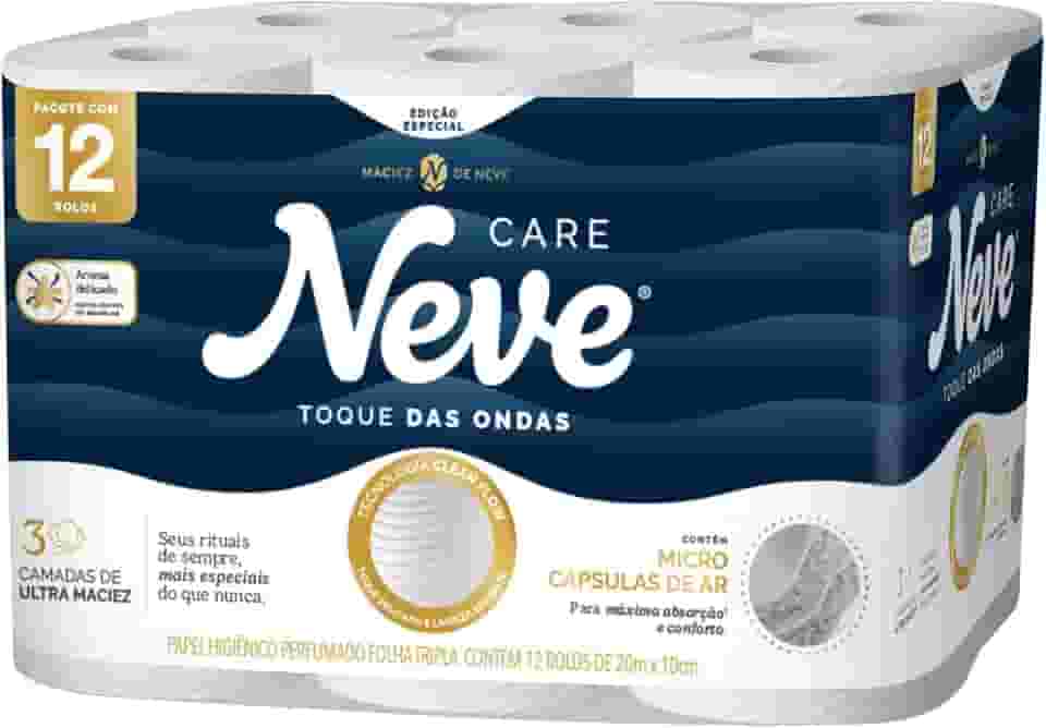 Papel Higiênico Neve Toque das Ondas Folha Tripla 12 rolos 20M