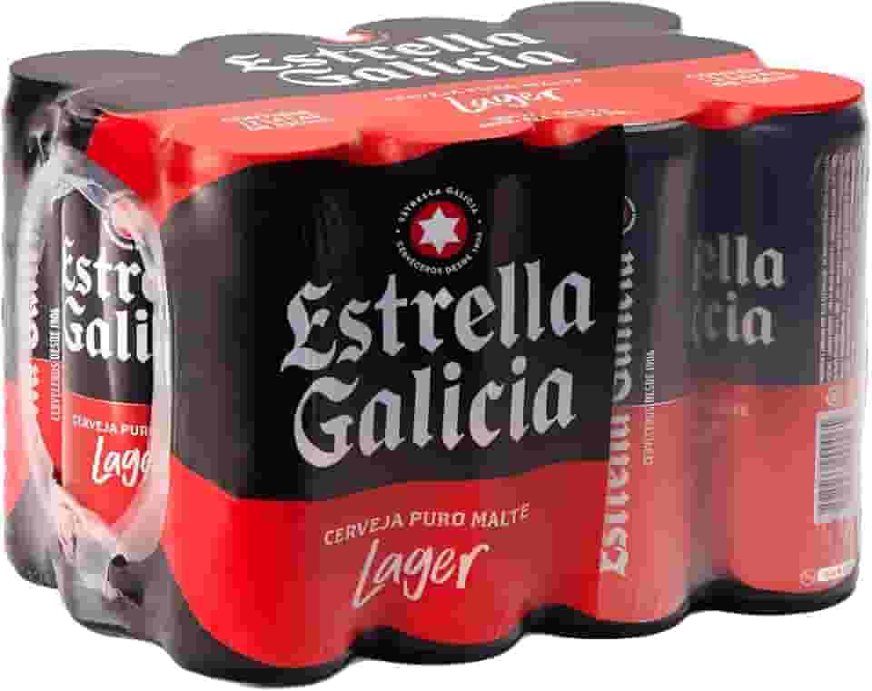 Pack de Cerveja Estrella Galicia Lager LT 350ml 12 Unidades