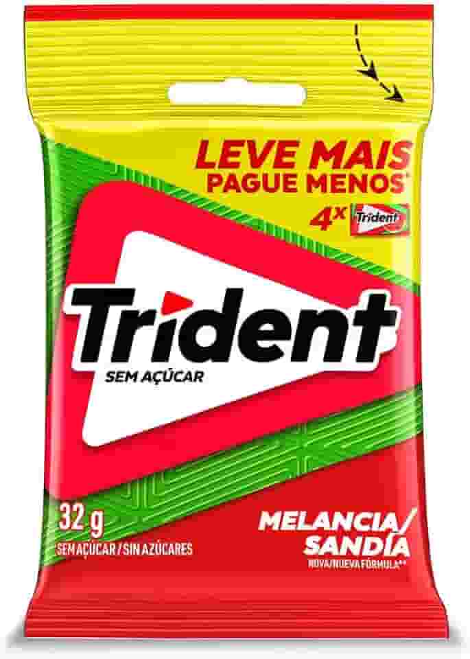 Pack Goma de Mascar Melancia Trident Pacote 32g 4 Unidades