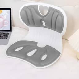 Assento Ergonômico para Cadeira com Apoio Lombar e Alívio de Dor no Cóccix, Almofada Ortopédica para Postura Correta, Espuma Premium de Alta Densidade, Uso em Escritório, Casa ou Carro (Cinza)