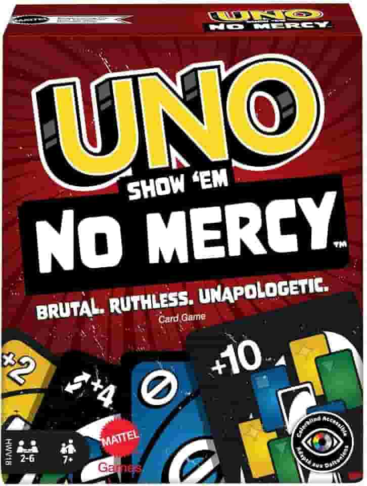 UNO Jogo de Cartas No Mercy para crianças a partir de 7 anos