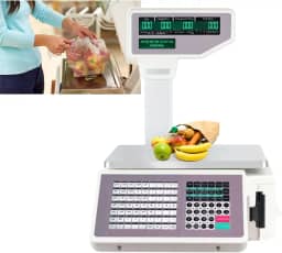 BalançA Com Impressora Integrada, BalançA Comercial Digital De PreçOs, BalançA EletrôNica Para Caixa Registradora De Frutas De Supermercado Com Impressora De Etiquetas, Capacidade De 30 Kg