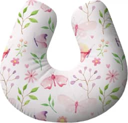 Almofada de Amamentação Ergonômica para Bebê e Mamãe Antialérgica | Suporte para Amamentar com Conforto – Borboleta Aquarela Flores