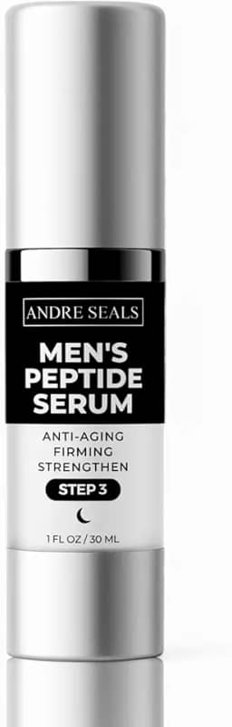 Soro facial para homens – antienvelhecimento, redução de rugas e aumento de colágeno com multipeptídeos, ácido hialurônico, chá verde e vitamina E | Cuidados com a pele masculina | 30 ml |