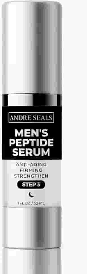 Soro facial para homens – antienvelhecimento, redução de rugas e aumento de colágeno com multipeptídeos, ácido hialurônico, chá verde e vitamina E | Cuidados com a pele masculina | 30 ml |