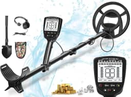 Detector de Metal com Tela, Detector de Metais Subterrâneos e Subaquático, 4 Modos de Detecção, Design Ergonômico e Água Resistente