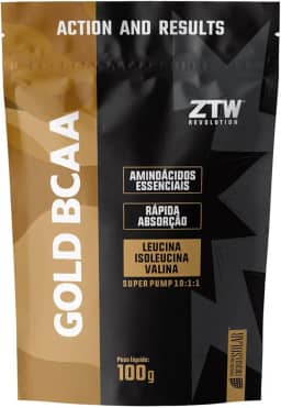 BCAA Gold Super Pump 10:1:1 Refil 100g em Po Aminoacidos Essenciais Leucina Isoleucina Valina Importado Original (100G, Melancia)