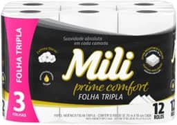 Papel Higiênico Neutro Folha Tripla Prime 12 Rolos com 20 metros