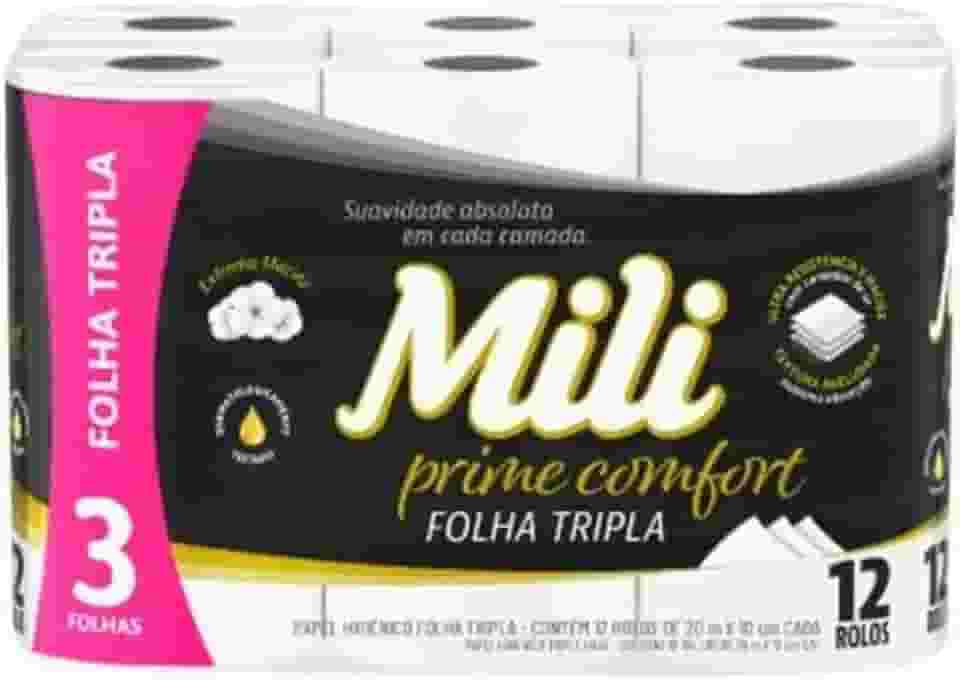 Papel Higiênico Neutro Folha Tripla Prime 12 Rolos com 20 metros