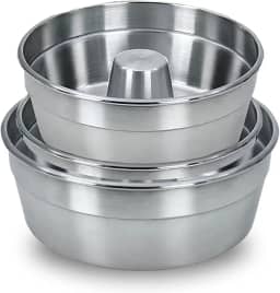 Kit 3 Formas de Bolo N18-20-22 com Furo Redonda em Aluminio