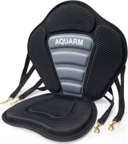 AQUARM Assento para caiaque, assento de canoa, acolchoado e espesso, ajustável, assento de caiaque, almofada de assento de barco de pesca com suporte traseiro para sentar universal