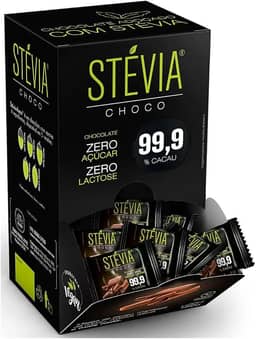 Chocolate 99,9% Cacau Zero Açúcar Zero Lactose 30x5g - Steviachoco
