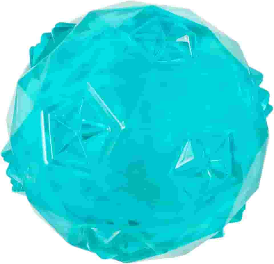 Jambo Pet, Bola TPR Diamond, Com Efeito Sonoro, Ideal Para Cães, Flexível e Macio Para a Mordida, Reduz Estresse, Tamanho e Cores Sortidas (Pequeno, Azul)