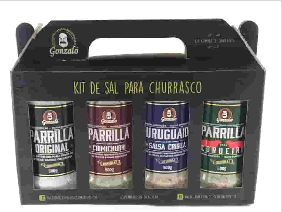Kit Churrasco Sal Parrilla Uruguaio Original Gozalo 4 X 500g
