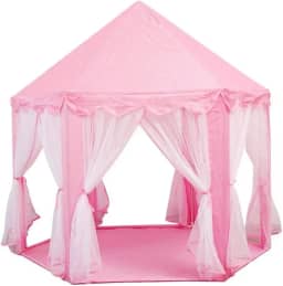 Barraca Infantil Tenda Dobravel Iluminada Toca Casinha Castelo Grande Luzes Menina Rosa