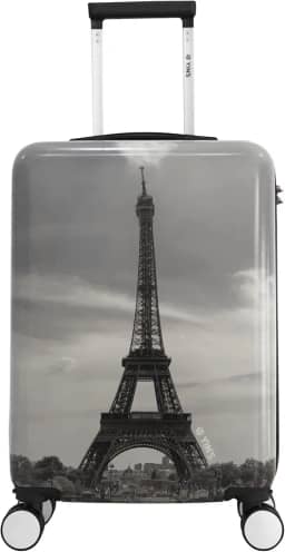 Mala de bordo viagem 10 kg Paris em ABS + PC Cinza